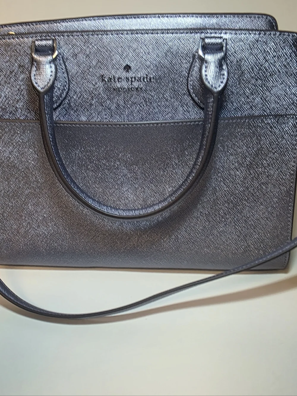 NWOT Kate Spade Madison Medium Satchel Shoulder Bag Candied Flower Lilac Silver